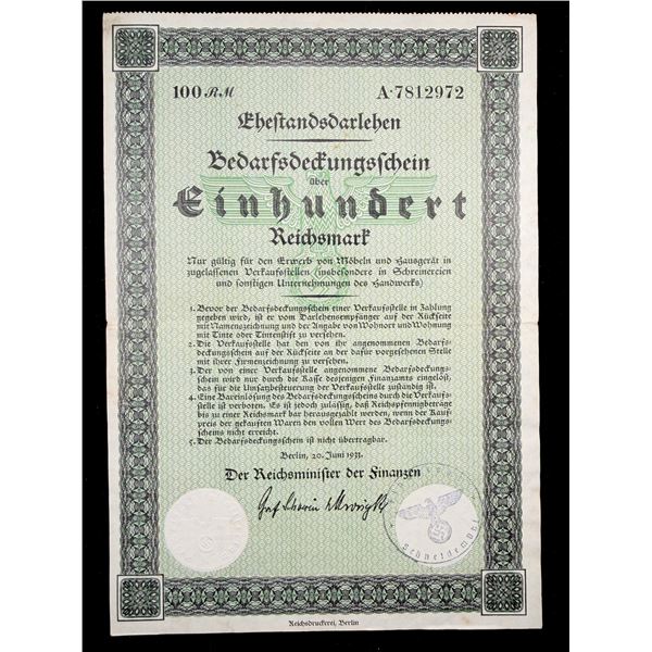 GERMANY: Third Reich, 1000 reichsmark, 1933, F-VF