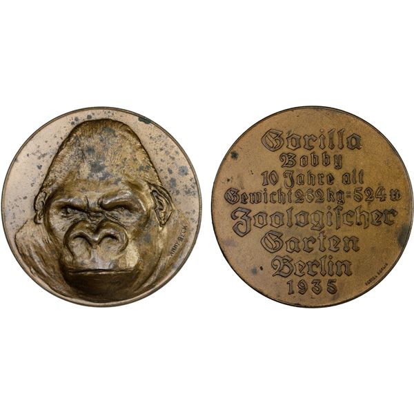 GERMANY: Third Reich, AE medal (77.57g), 1935, XF