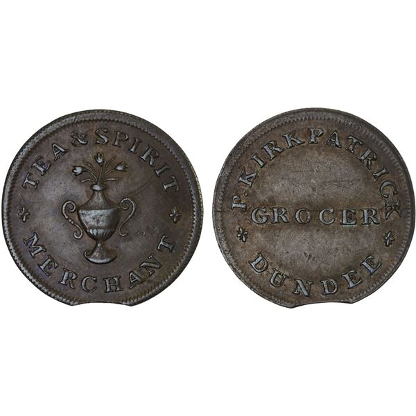 GREAT BRITAIN: SCOTLAND: AE farthing token (2.74g), ND (ca. 1795), VF-XF