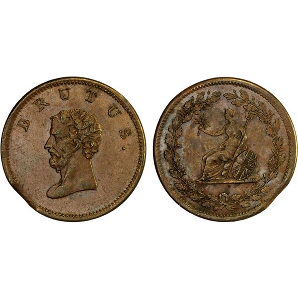 GREAT BRITAIN: AE halfpenny token (9.02g), ND (ca. early 1810's), AU