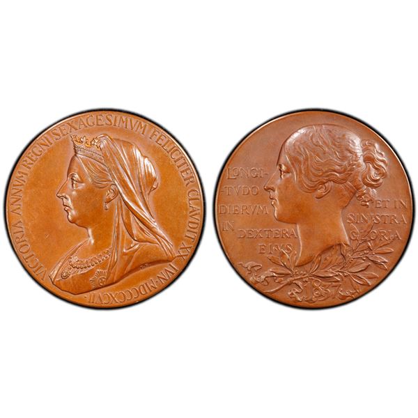 GREAT BRITAIN: Victoria, 1837-1901, AE medal, 1897, PCGS Specimen 63