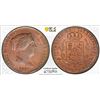 Image 1 : SPAIN: Isabel II, 1833-1868, AE 25 centimos, Segovia, 1857, PCGS MS65 RB