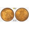 Image 1 : SPAIN: Alfonso XIII, 1886-1931, AE 2 centimos, 1911, PCGS MS65 RD