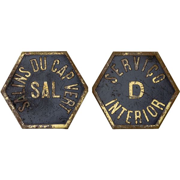 CAPE VERDE: Salins du Cap Vert, non-denominated token (6.69g), ND (ca. 1920?), Unc