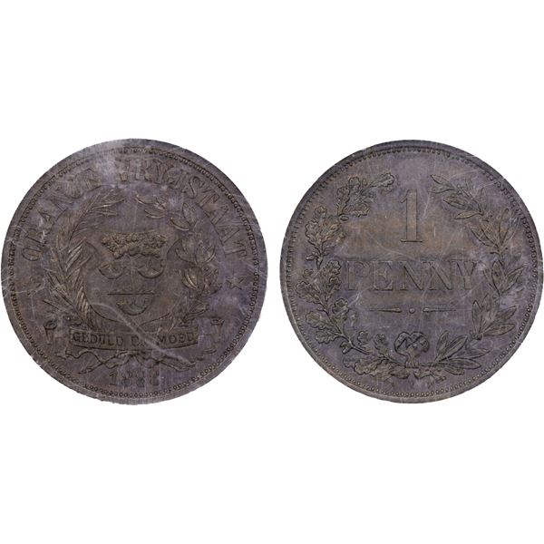 SOUTH AFRICA: Orange Free State: AE penny, 1888, NGC PF62 BN
