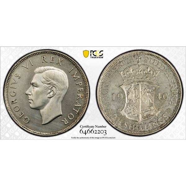 SOUTH AFRICA: George VI, 1936-1952, AR 2 1/2 shillings, 1946, PCGS Proof 63