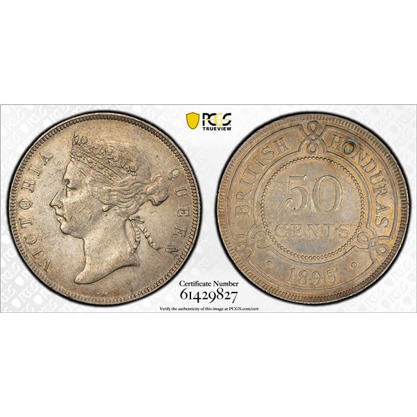 BRITISH HONDURAS: Victoria, 1885-1901, AR 50 cents, 1895, PCGS AU50