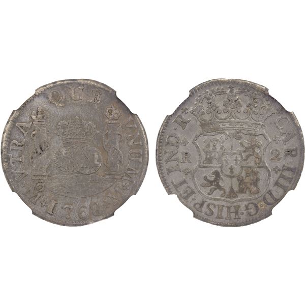 MEXICO: Carlos III, 1759-1788, AR 2 reales, 1768/7-Mo, NGC VF details