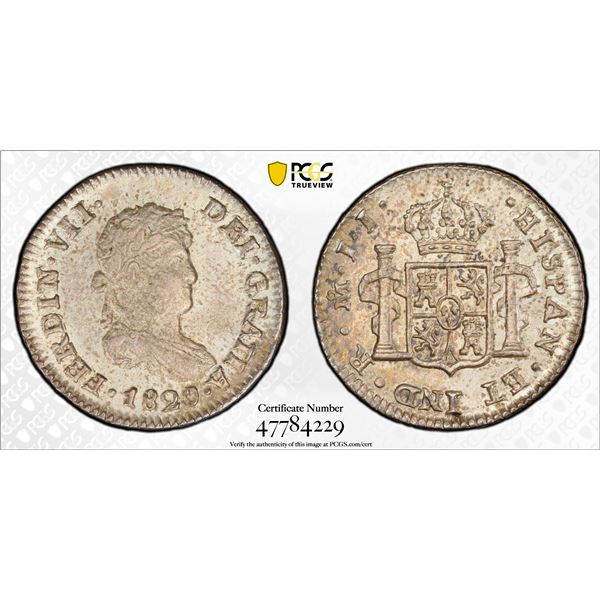 MEXICO: Fernando VII, 1808-1821, AR 1/2 real, 1820-Mo, PCGS MS62