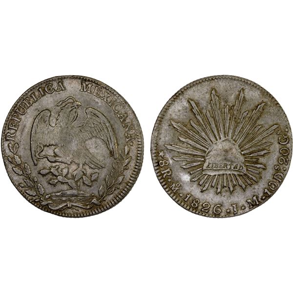 MEXICO: Republic, AR 8 reales (26.87g), 1826-Mo, VF-XF