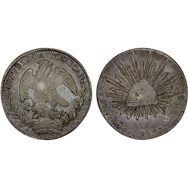 MEXICO: Republic, AR 8 reales (26.97g), 1831-Zs, XF