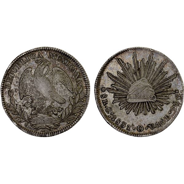 MEXICO: Republic, AR 8 reales, 1831-Zs, XF