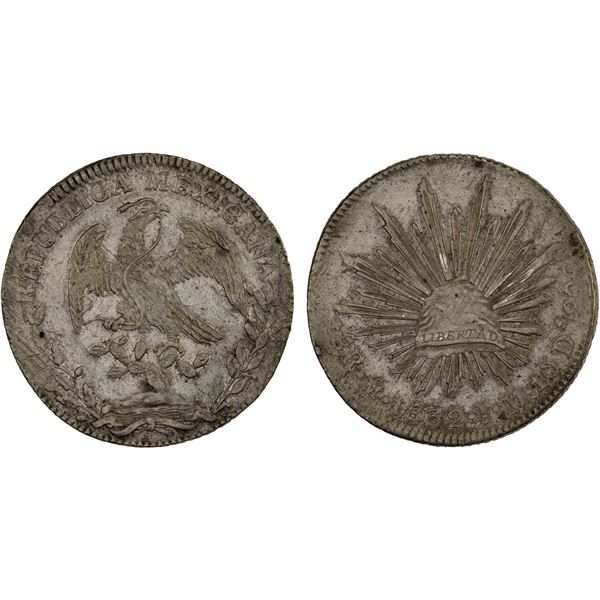 MEXICO: Republic, AR 8 reales (26.82g), 1832-Mo, XF