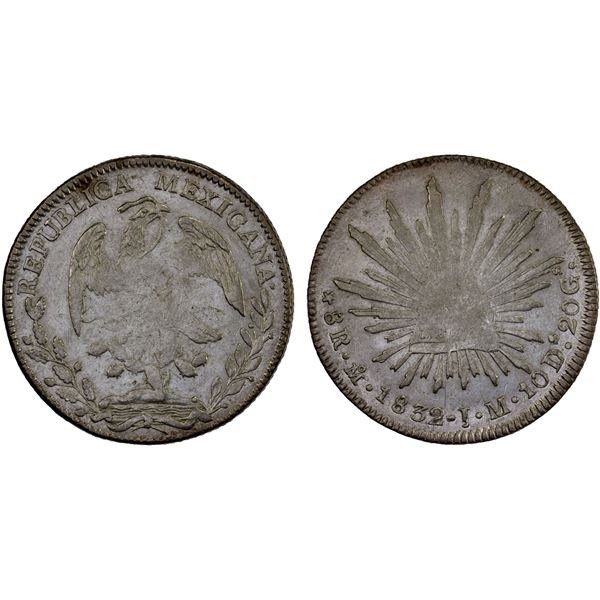 MEXICO: Republic, AR 8 reales (26.85g), 1832-Mo, XF