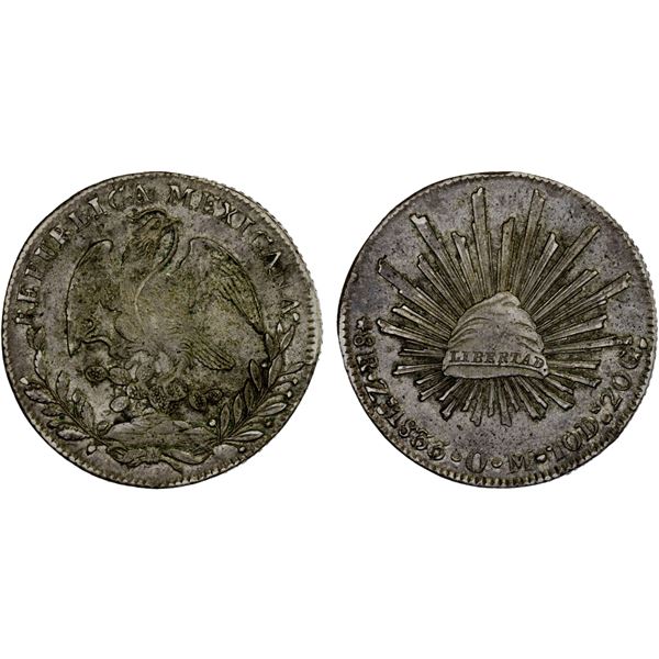 MEXICO: Republic, AR 8 reales (26.93g), 1833-Zs, VF-XF