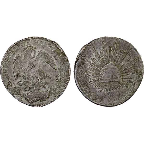 MEXICO: Republic, AR 8 reales (25.85g), 1834-Zs, VF-XF