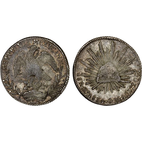 MEXICO: Republic, AR 8 reales (26.68g), 1834-Zs, VF-XF