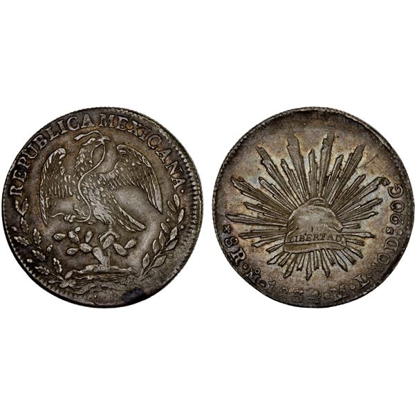 MEXICO: Republic, AR 8 reales (26.97g), 1834-Mo, XF