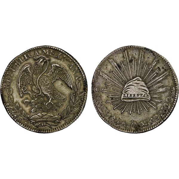 MEXICO: Republic, AR 8 reales (28.35g), 1834-Zs, VF-XF