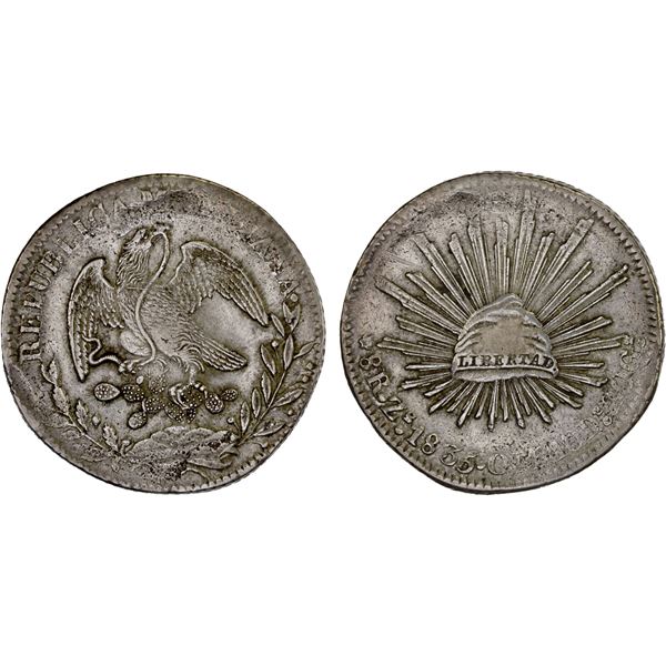 MEXICO: Republic, AR 8 reales (29.18g), 1835-Zs, VF