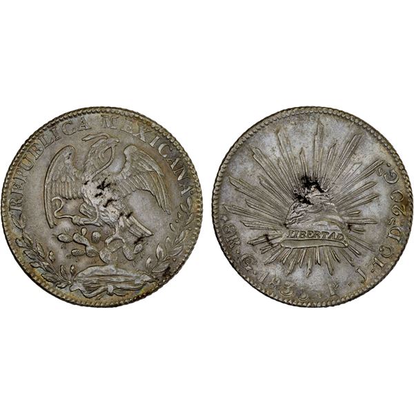 MEXICO: Republic, AR 8 reales (26.51g), 1835-Go, AU