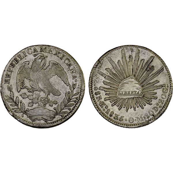 MEXICO: Republic, AR 8 reales (26.89g), 1835-Zs, XF