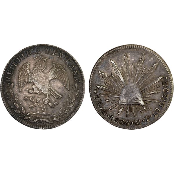MEXICO: Republic, AR 8 reales (26.96g), 1836-Mo, XF