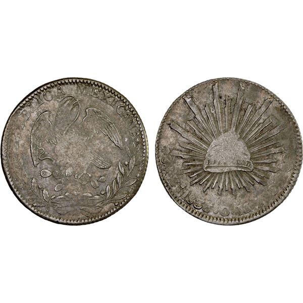 MEXICO: Republic, AR 8 reales (27.89g), 1836-Zs, XF