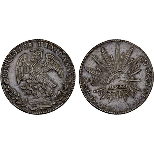 MEXICO: Republic, AR 8 reales (27.09g), 1837-Go, XF