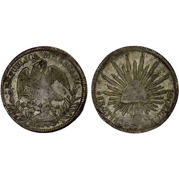 MEXICO: Republic, AR 8 reales (25.91g), 1839-Zs, XF