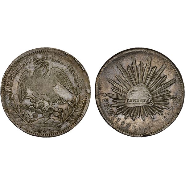 MEXICO: Republic, AR 8 reales (25.98g), 1839-Zs, XF