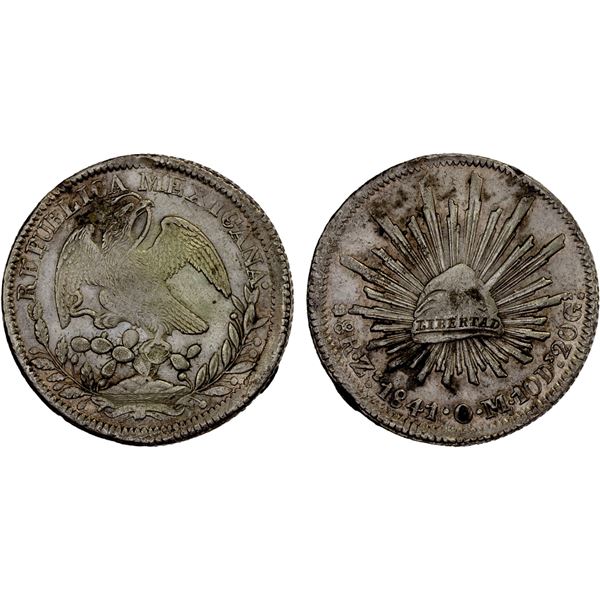 MEXICO: Republic, AR 8 reales (26.78g), 1841-Zs, XF-AU