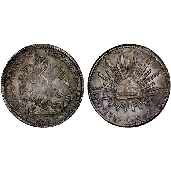 MEXICO: Republic, AR 8 reales (27.20g), 1841-Zs, XF-AU