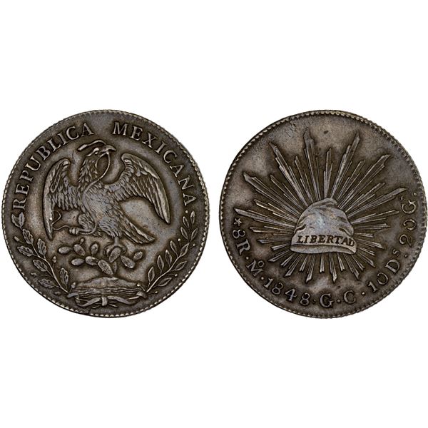 MEXICO: Republic, AR 8 reales (26.91g), 1848-Mo, VF-XF