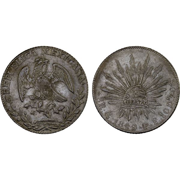 MEXICO: Republic, AR 8 reales (26.85g), 1849-Go, XF
