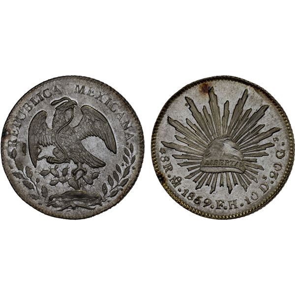 MEXICO: Republic, AR 8 reales (27.01g), 1859-Mo, XF-AU