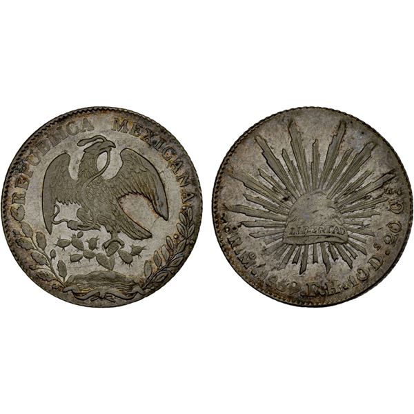 MEXICO: Republic, AR 8 reales (27.24g), 1859-Mo, XF