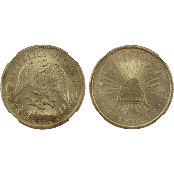 MEXICO: Republic, AR peso, 1899-Zs, NGC MS63