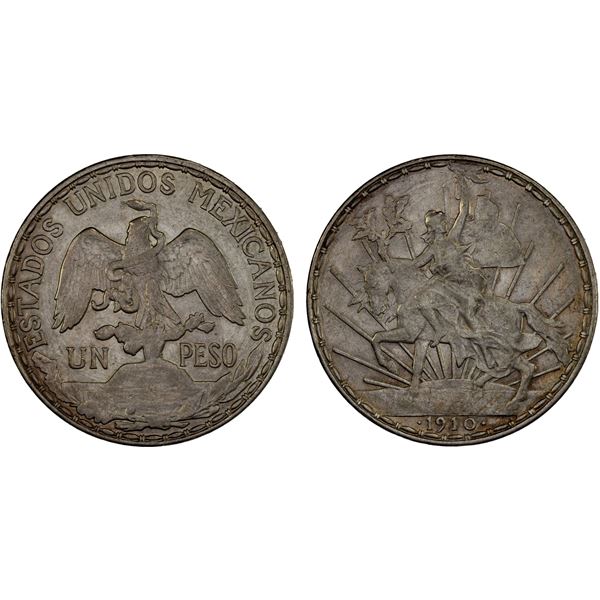MEXICO: Estados Unidos, AR peso, 1910, Choice XF