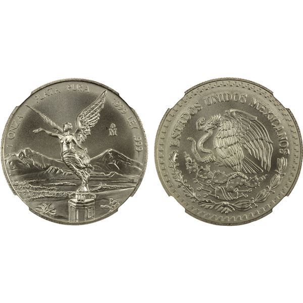 MEXICO: Estados Unidos, AR onza, 1999-Mo, NGC MS68