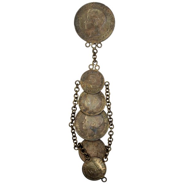 PUERTO RICO: Spanish Colony, AR pendant (25.08g), 1895-6