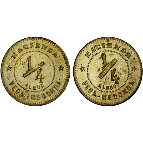 PUERTO RICO: 1/4 almud token (2.01g), ND (ca. 1920?), Choice UNC