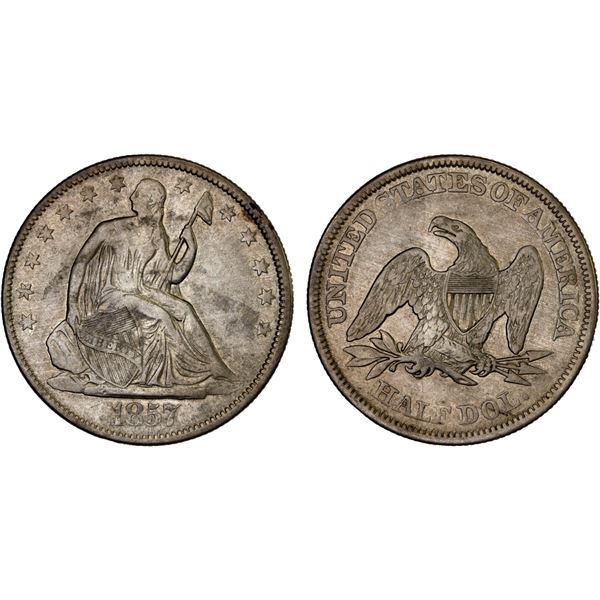 UNITED STATES: AR 50 cents, 1857, VF