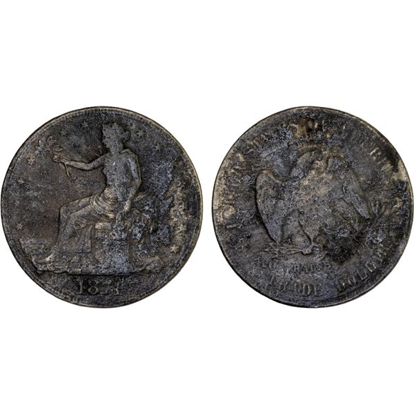 UNITED STATES: Shipwreck Coins, AR trade dollar, 1874, PCGS Fine