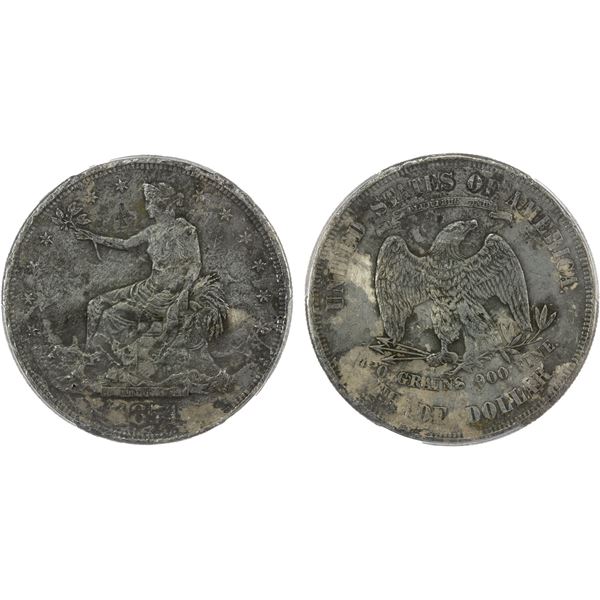 UNITED STATES: Shipwreck Coins, AR trade dollar, 1874-S, PCGS VF details