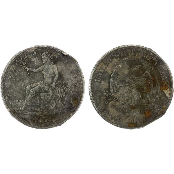 UNITED STATES: Shipwreck Coins, AR trade dollar, 1874-S, PCGS VF details