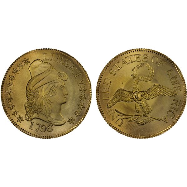 UNITED STATES: Modern Reproductions, AV 5 dollars (8.88g), "1796", Gem Unc