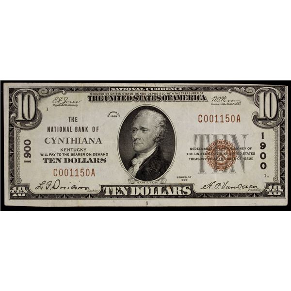 UNITED STATES: Banknotes, 10 dollars, 1929, Choice VF