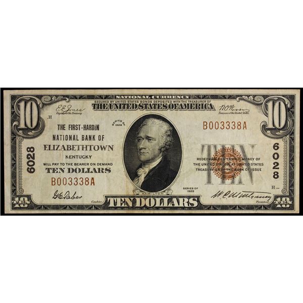 UNITED STATES: Banknotes, 10 dollars, 1929, F-VF