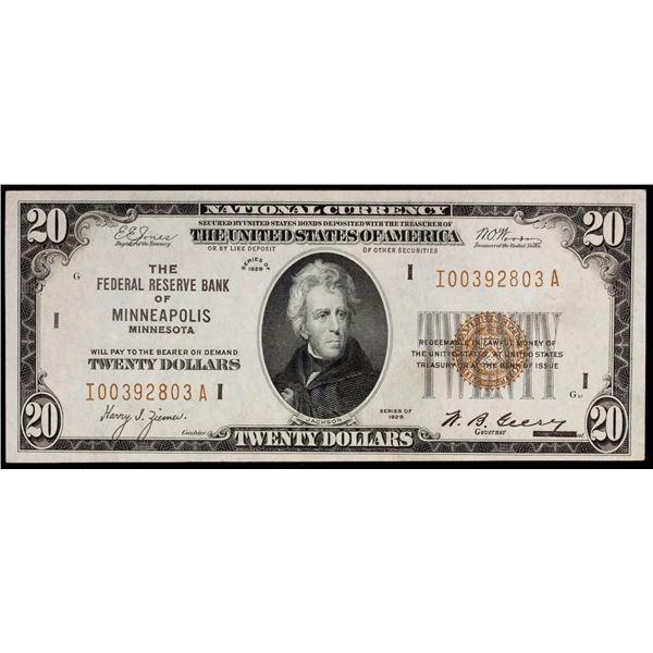 UNITED STATES: Banknotes, 20 dollars, 1929, Choice AU